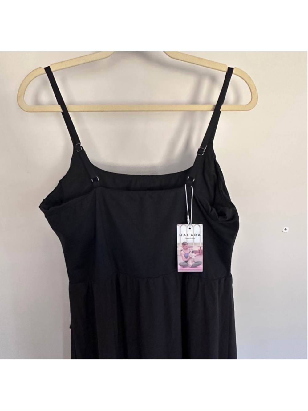 HALARA Black High Low Dress XL NWT Flowy Stretch Casual Chic - Picture 9 of 15